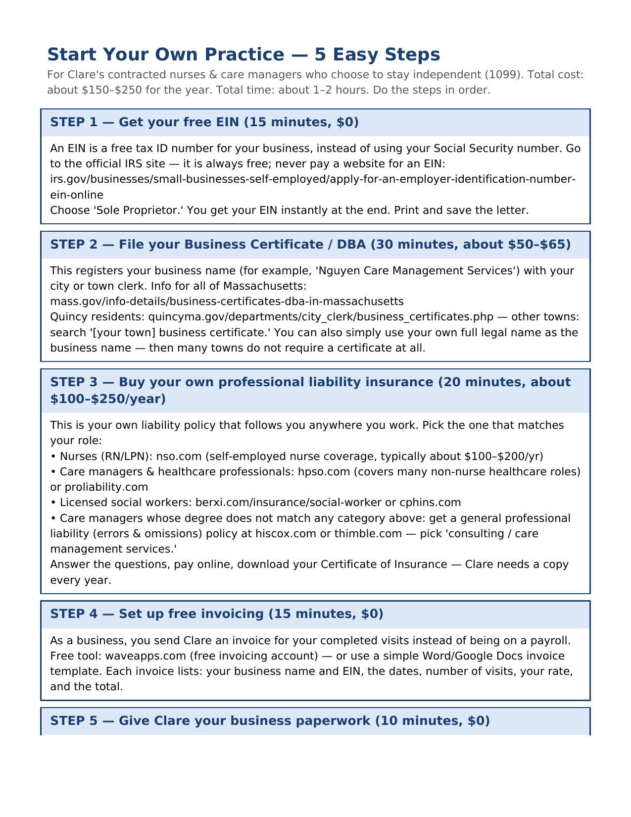 Start Your Own Practice Guide — page 1